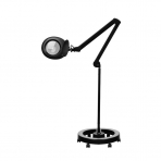 Kosmetologinė lempa LED su lupa ir stovu ELEGANTE 60LED 5D 6W BLACK