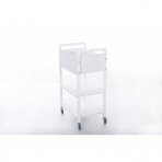 Kosmetologinis daugiaaukštis vežimėlis (2 lentynos + 1 stalčius)