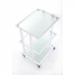 Kosmetologinis vežimėlis (stiklas, 3 lentynos)