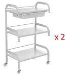 Cosmetology trolley PRO 026 WHITE (2 pcs.)