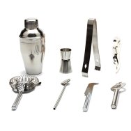 Cocktail making set with bamboo stand Pro Barmen 9 Set Cocktail making set with bamboo stand Pro Barmen 9 Set