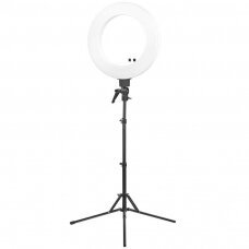 Kosmetologinė LED lempa makiažui su stovu RING LIGHT 18 48W WHITE