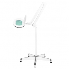 Kosmetoloogia LED-lamp koos luubiga 5D ELEGANTE 60LED 5/10W ADJUSTABLE WHITE (põrandalamp, ratastega)