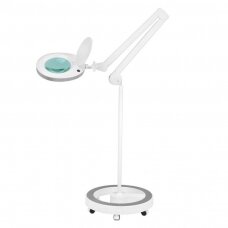 Kosmetologinė lempa LED su lupa ir stovu ELEGANTE 6025 5D 6W WHITE