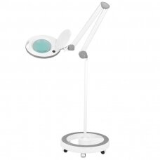 Kosmetologinė lempa LED su lupa 5D 8W (pastatoma ant grindų, su ratukais)