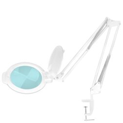Kosmetologin LED-valaisin suurennuslasilla GLOW 5D/6 8W (valkoinen, pöydälle asennettava) Kosmetologin LED-valaisin suurennuslasilla GLOW 5D/6 8W (valkoinen, pöydälle asennettava)