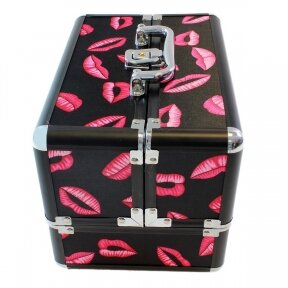 Cosmetic suitcase Elegant Style, Black Purple
