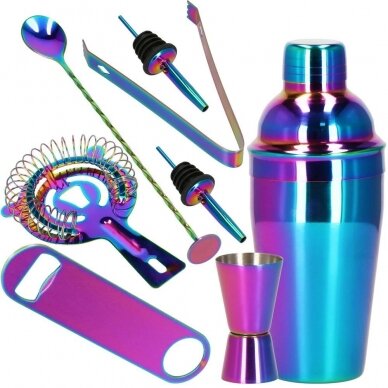 Kokteiļu gatavošanas komplekts PARTY KING SET, 500ml 8gab. HOLOGRAMIC 17