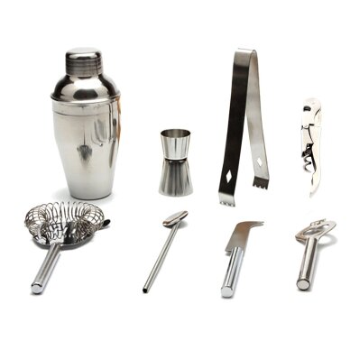Kokteilide valmistamise komplekt bambusest alusega Pro Barmen 9 Set 1