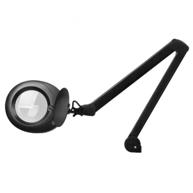 Kosmetoloģijas LED lampa ar palielināmo stiklu ELEGANTE 60LED 5D 6W Black (uz galda)