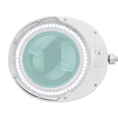 Kosmetologinė lempa LED su lupa ir stovu ELEGANTE 60LED 5D 6W WHITE 4