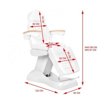 Kosmetoloģijas krēsls ELECTRIC 3 MOTORS LUX WHITE 12