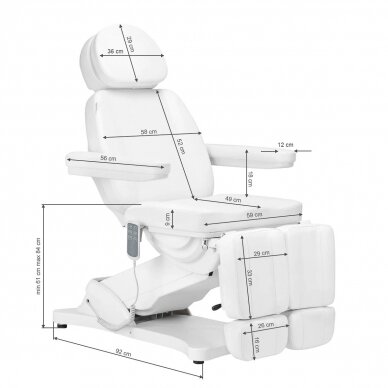 Cosmetology chair SILLON CLASSIC 3 MOTOR ELECTRIC PEDI WHITE 17