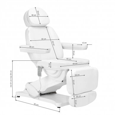 Krzesło kosmetyczne SILLON CLASSIC 4 MOTOR ELECTRIC WHITE 17