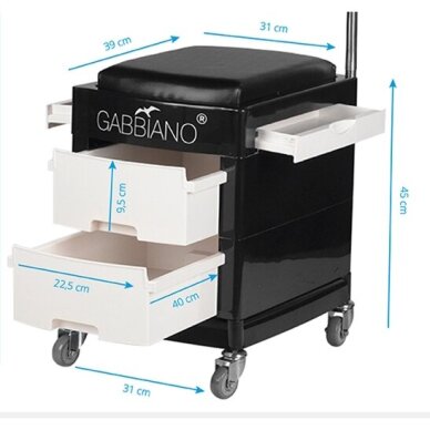 Cosmetology trolley - footrest for pedicure HELPER PLUS PEDICURE STOOL 2 BLACK/WHITE 7 Cosmetology trolley - footrest for pedicure HELPER PLUS PEDICURE STOOL 2 BLACK/WHITE 7