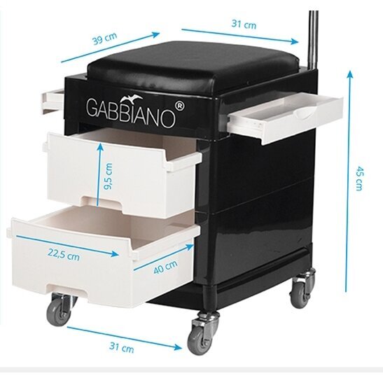 Cosmetology trolley - footrest for pedicure HELPER PLUS PEDICURE STOOL 2 BLACK/WHITE 7 Cosmetology trolley - footrest for pedicure HELPER PLUS PEDICURE STOOL 2 BLACK/WHITE 7