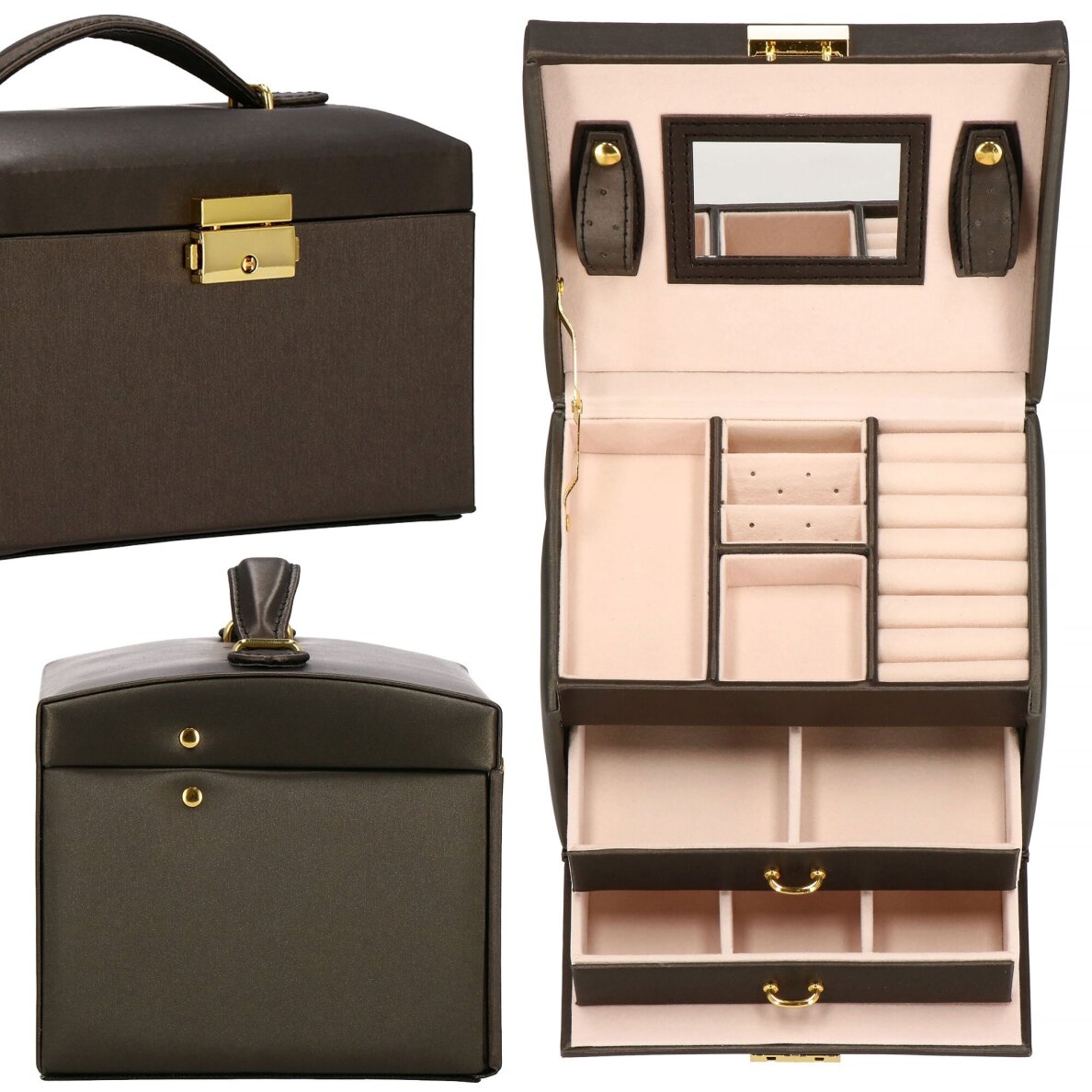 Juvelierizstrādājumu kastīte Elegance Style Dark Brown Juvelierizstrādājumu kastīte Elegance Style Dark Brown