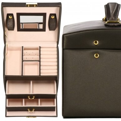 Juvelierizstrādājumu koferis, Elegance Style Dark Brown 4