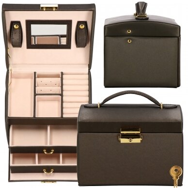 Juvelierizstrādājumu koferis, Elegance Style Dark Brown 5