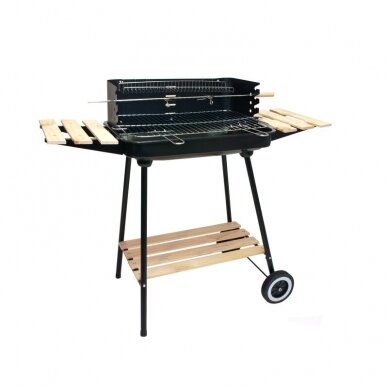 Dārza grils - bārbekjū uz riteņiem GARDEN GRILL TROLLEY ON WHEELS XXL