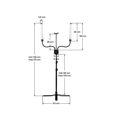 Lampa do makijażu ze stojakiem i pilotem Professional Polluks IV LED 23W 4