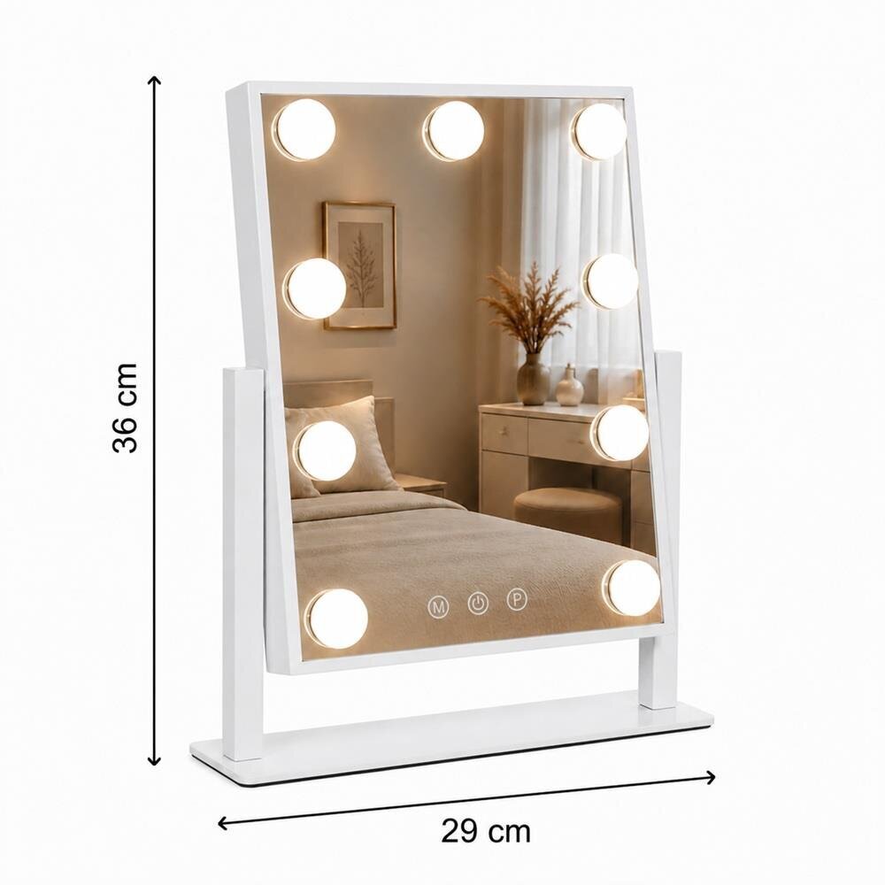 Schminkspiegel mit LED-Beleuchtung HOLLYWOOD 29x36cm 3 Schminkspiegel mit LED-Beleuchtung HOLLYWOOD 29x36cm 3
