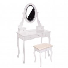 Макияжный столик с LED зеркалом и табуретом KARI WHITE