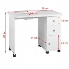 Biurko do manicure z pochłaniaczem WOOD DESK