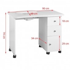 Manicure table with dust collector WOOD DESK