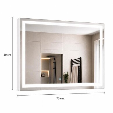 Schminkspiegel mit LED-Beleuchtung NEW YORK 50x70cm 3 Schminkspiegel mit LED-Beleuchtung NEW YORK 50x70cm 3
