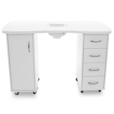 Manicure table with dust collector CABINETS WHITE