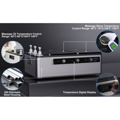 Masažo aliejaus ir akmenų šildytuvas Master 2in1 18 Masažo aliejaus ir akmenų šildytuvas Master 2in1 18
