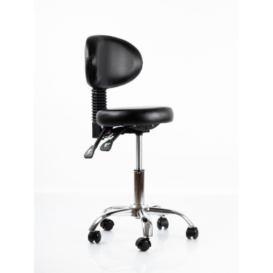 Kosmetoloģijas taburete ar atzveltni Round 5 (Black) 7