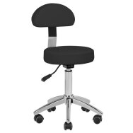 Kosmetoloģijas taburete STOOL BEAUTY BACKREST ROUND BLACK Kosmetoloģijas taburete STOOL BEAUTY BACKREST ROUND BLACK