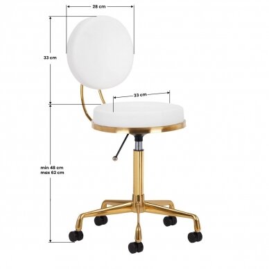 Beautician stool COSMETIC CHAIR ELITE WHITE 5
