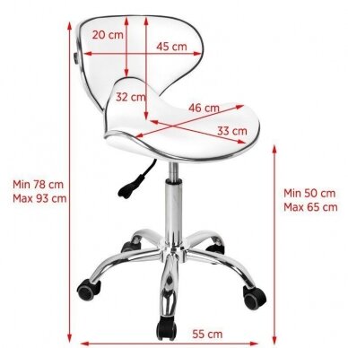 Meistara krēsls GABBIANO STOOL WHITE 4