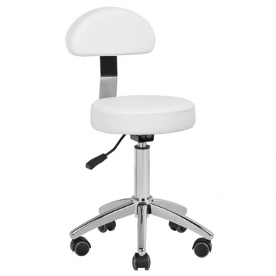 Kosmetikerin hocker STOOL BEAUTY BACKREST ROUND WHITE