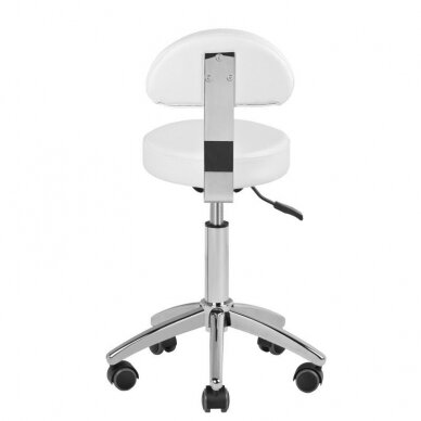 Kosmetikerin hocker STOOL BEAUTY BACKREST ROUND WHITE 2