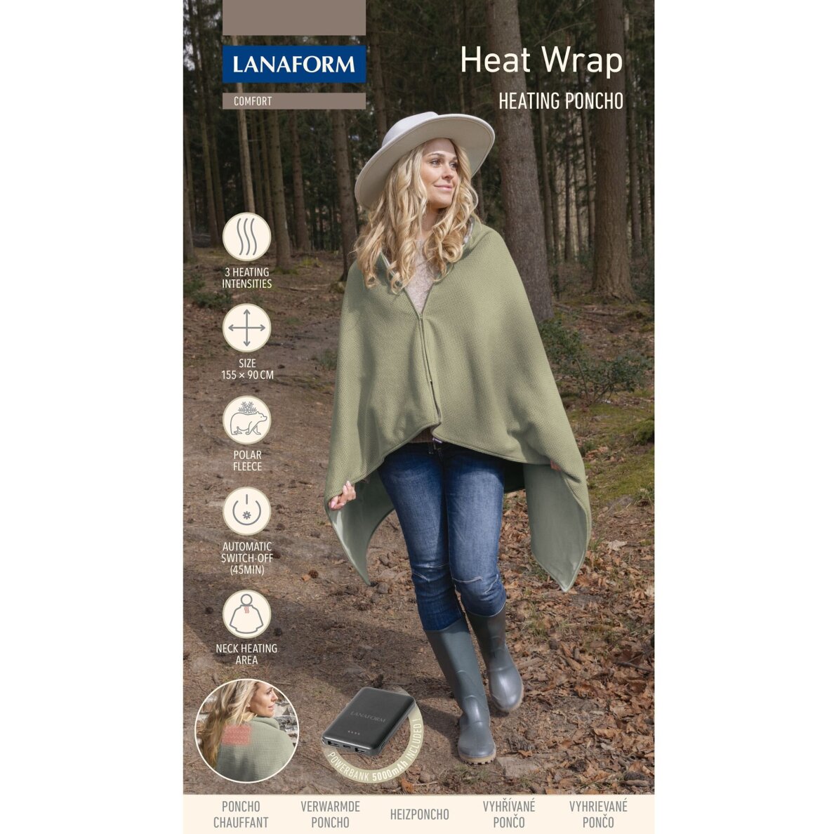 Nešiojamas šildomas pončas Lanaform Heat Wrap 11 Nešiojamas šildomas pončas Lanaform Heat Wrap 11