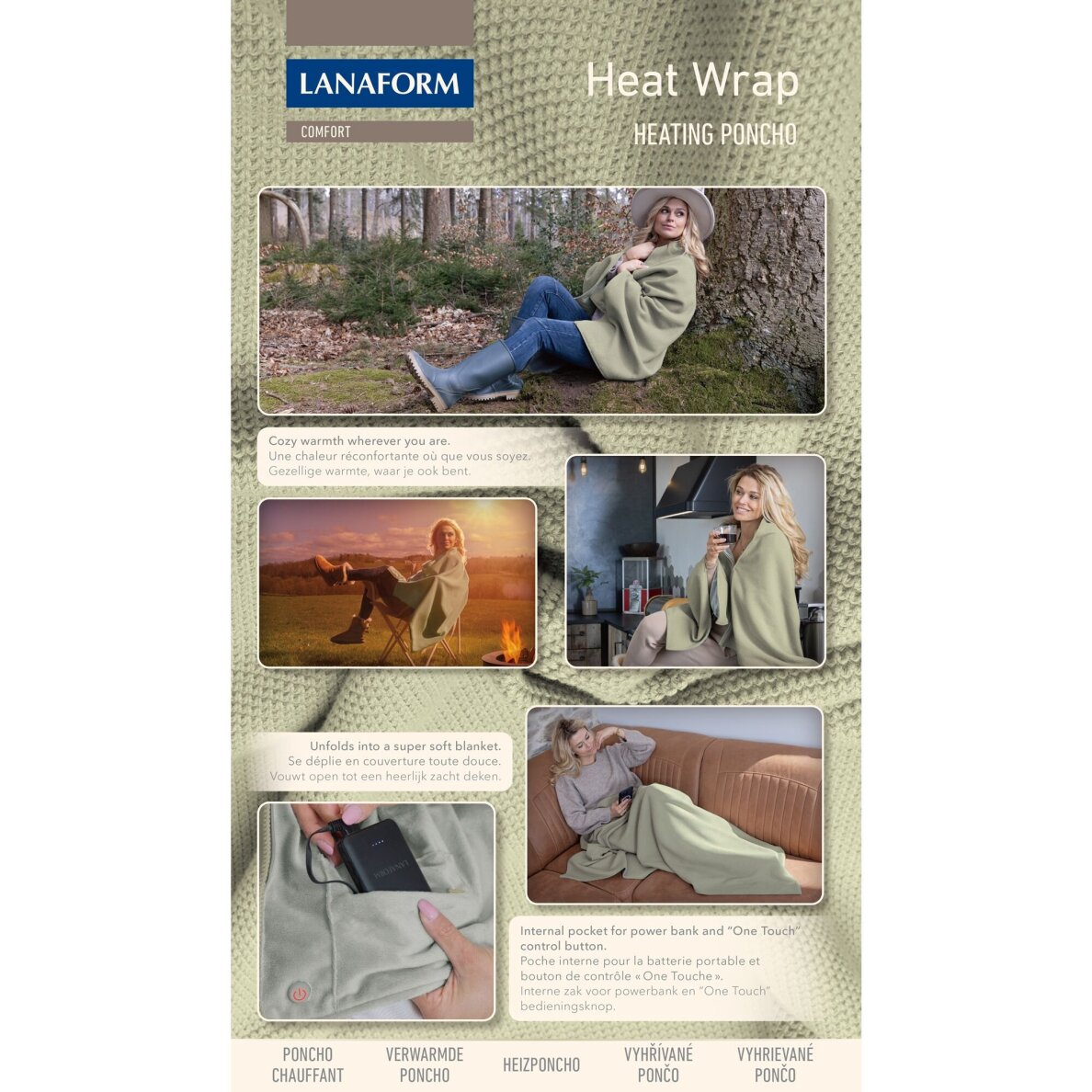 Nešiojamas šildomas pončas Lanaform Heat Wrap 13