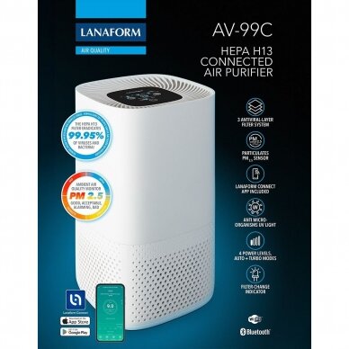 Inteligentny oczyszczacz powietrza Lanaform Smart Air Purifier AV-99C 4