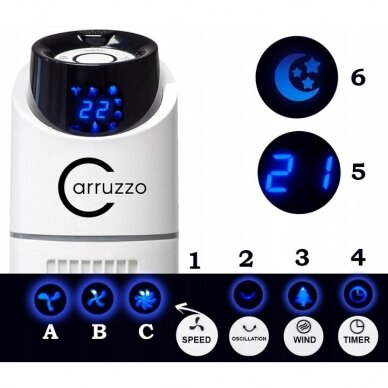 Oro ventiliatorius CARRUZZO TOWER FAN 50W 90cm 2