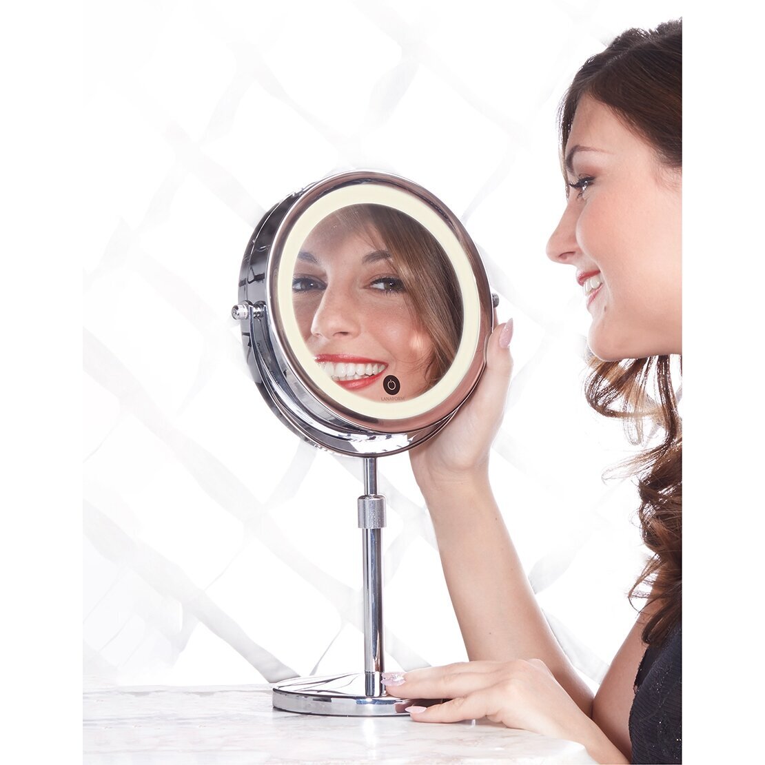 Dwustronne lusterko powiększające (X1/X10) z podświetleniem LED Lanaform Stand Mirror X10 5