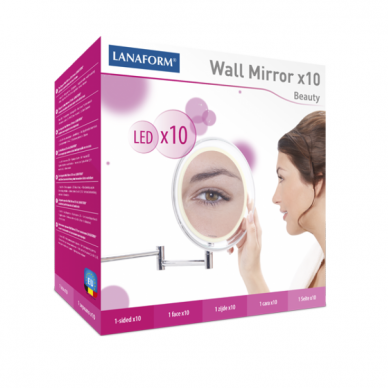 Palielinošs sienas spogulis (X10) ar LED apgaismojumu Lanaform Wall Mirror 9