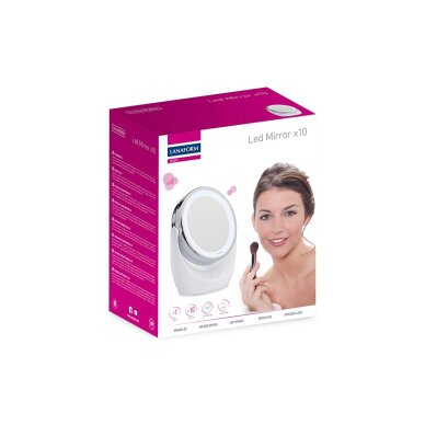 Doppelseitiger Vergrößerungsspiegel (X1/X10) mit Hintergrundbeleuchtung Lanaform LED Mirror 7 Doppelseitiger Vergrößerungsspiegel (X1/X10) mit Hintergrundbeleuchtung Lanaform LED Mirror 7