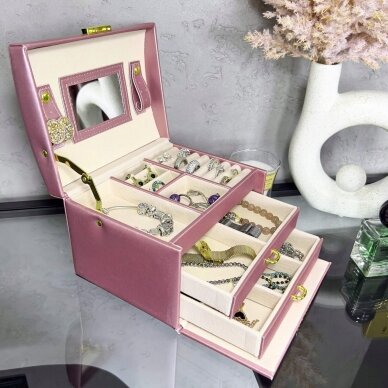Juvelierizstrādājumu koferis, Elegance Style Pink Gold 7