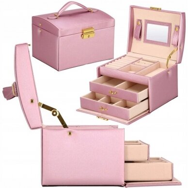 Juvelierizstrādājumu koferis, Elegance Style Pink Gold 5