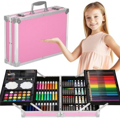 Piešimo priemonių rinkinys lagaminėlyje PINK XL, 145 vnt. 11