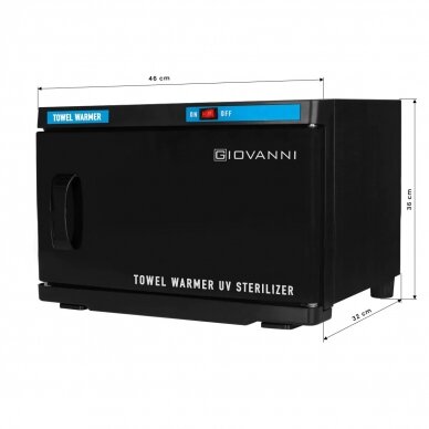 Rankšluosčių šildytuvas su UV sterilizatoriumi Giovanni 16L Black 3