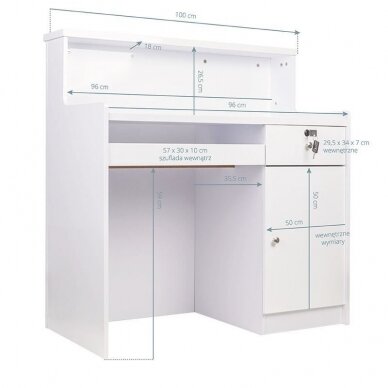 Vastuvõtulaud HAIR SYSTEM RECEPTION DESK E004B WHITE 5
